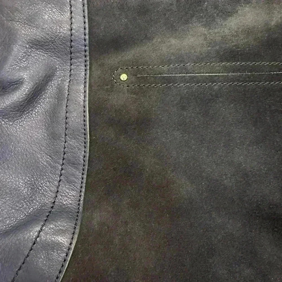 Timeless B Makowsky Giamma00 Blue Suede Leather Hobo Shoulder Handbag Purse - Picture 8 of 8